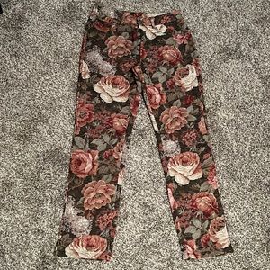BoohooMAN-Floral Tapestry Pants-Slim Fit-30x32